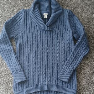 L.L. Bean Women's Blue Cable Knit Sweater